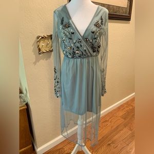 Gorgeous sheer embroidered dress size small